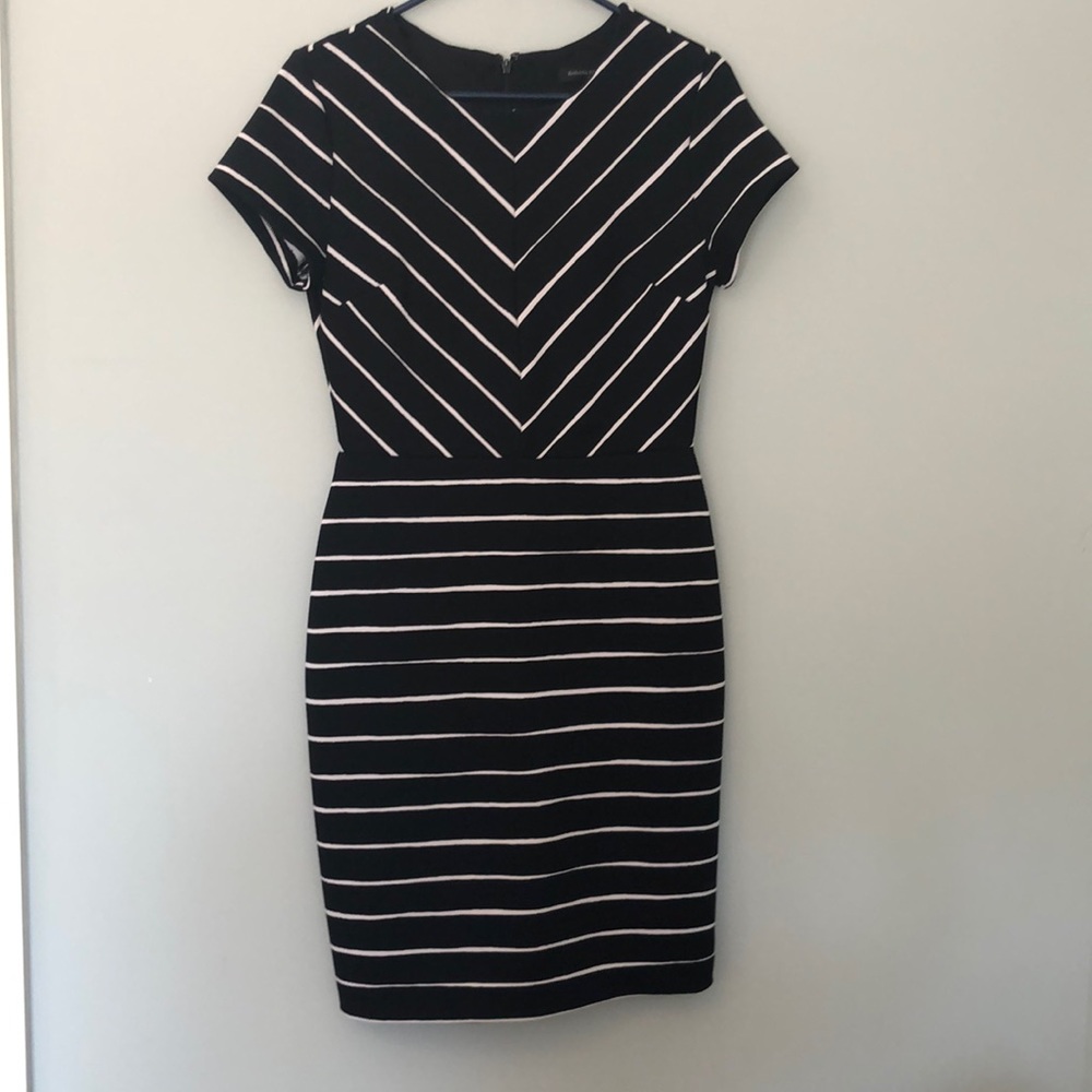 Banana Republic Black and White Striped Dress